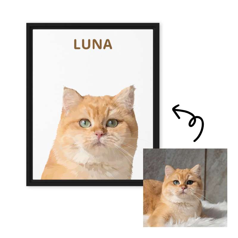 One Pet Portrait-Custom Framed Canvas
