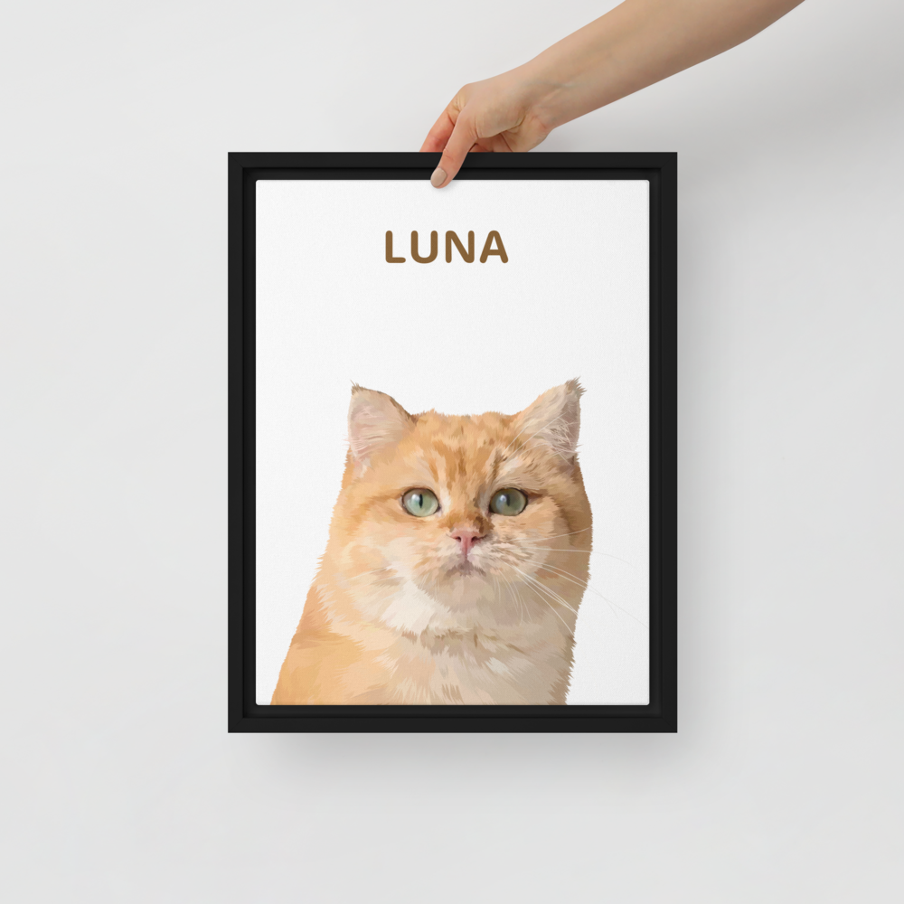 One Pet Portrait-Custom Framed Canvas