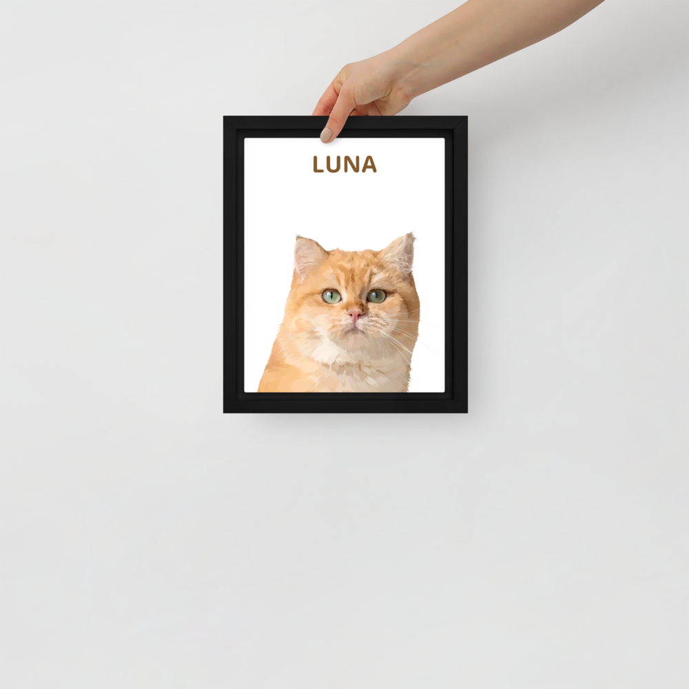 One Pet Portrait-Custom Framed Canvas