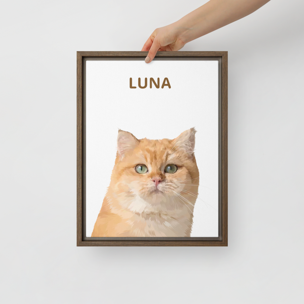 One Pet Portrait-Custom Framed Canvas