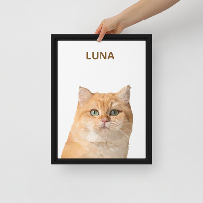 One Pet Portrait-Custom Framed Canvas